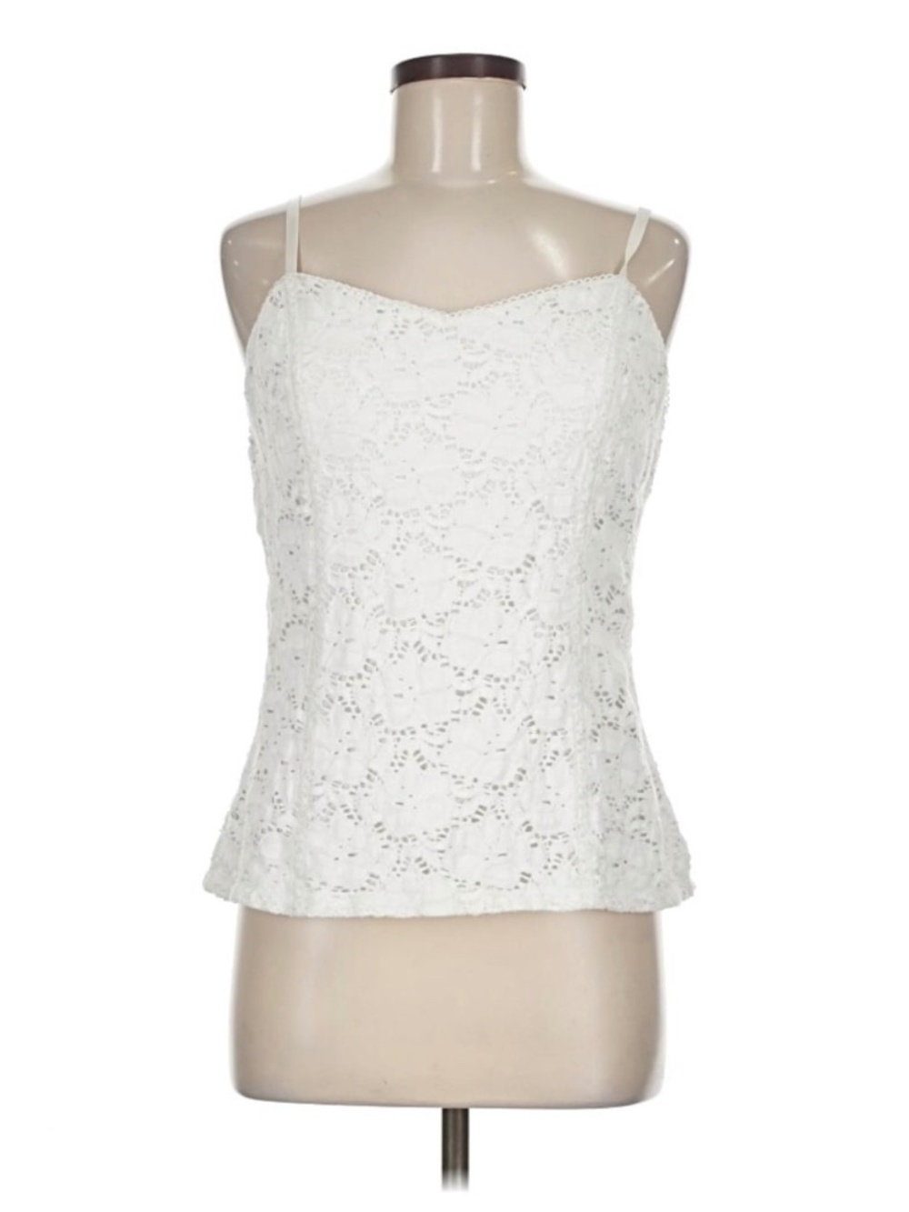 White Lace Cami Tank Top - INC